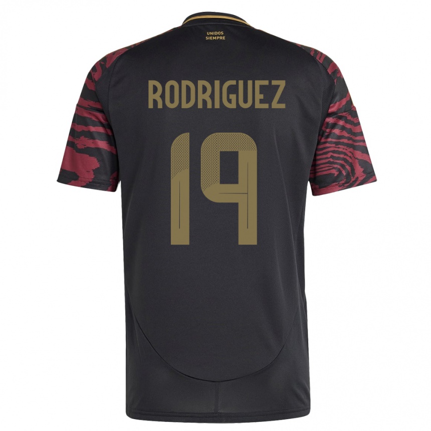 Herren Fußball Peru Mateo Rodríguez #19 Schwarz Auswärtstrikot Trikot 24-26 T-Shirt Luxemburg