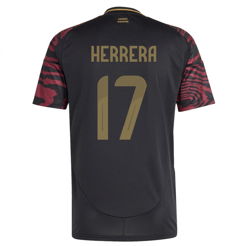 Herren Fußball Peru Fabiola Herrera #17 Schwarz Auswärtstrikot Trikot 24-26 T-Shirt Luxemburg