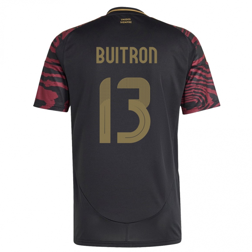 Herren Fußball Peru Alison Buitrón #13 Schwarz Auswärtstrikot Trikot 24-26 T-Shirt Luxemburg