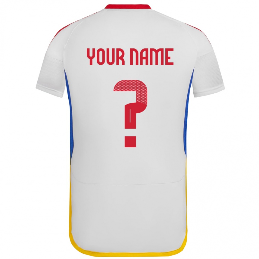 Herren Fußball Venezuela Ihren Namen #0 Weiß Auswärtstrikot Trikot 24-26 T-Shirt Luxemburg