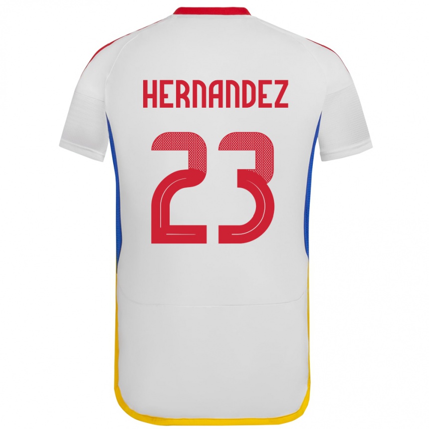 Herren Fußball Venezuela Luifer Hernández #23 Weiß Auswärtstrikot Trikot 24-26 T-Shirt Luxemburg