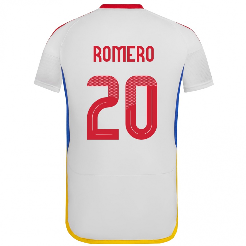 Herren Fußball Venezuela Andrés Romero #20 Weiß Auswärtstrikot Trikot 24-26 T-Shirt Luxemburg