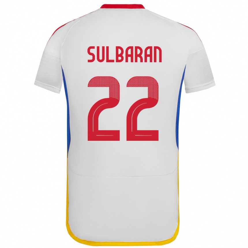 Herren Fußball Venezuela Manuel Sulbarán #22 Weiß Auswärtstrikot Trikot 24-26 T-Shirt Luxemburg