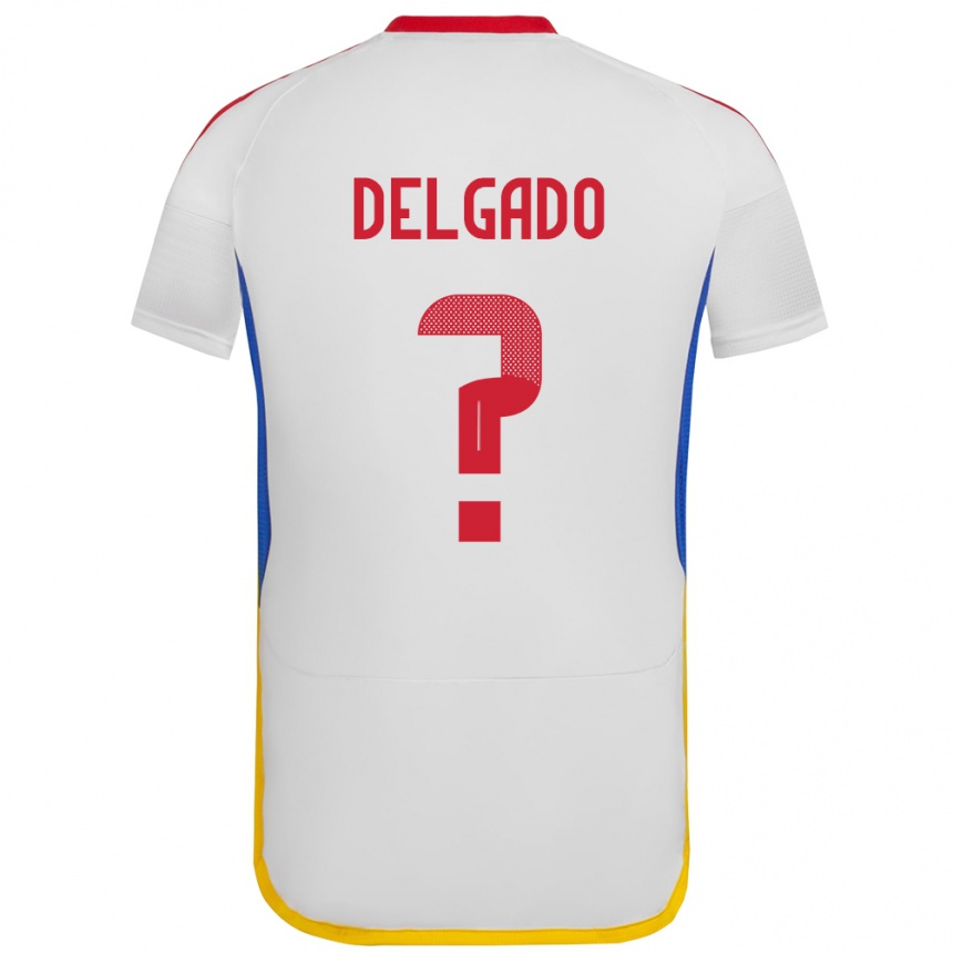 Herren Fußball Venezuela Álex Delgado #0 Weiß Auswärtstrikot Trikot 24-26 T-Shirt Luxemburg