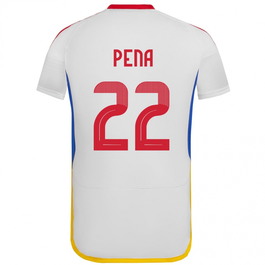 Herren Fußball Venezuela Lewuis Peña #22 Weiß Auswärtstrikot Trikot 24-26 T-Shirt Luxemburg