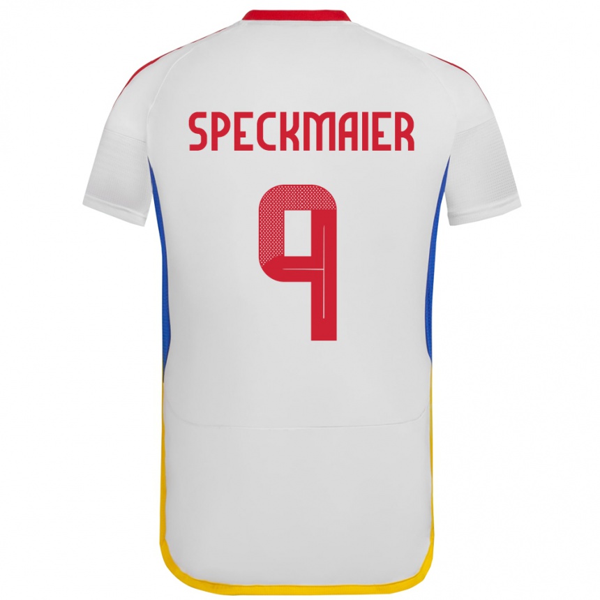 Herren Fußball Venezuela Mariana Speckmaier #9 Weiß Auswärtstrikot Trikot 24-26 T-Shirt Luxemburg