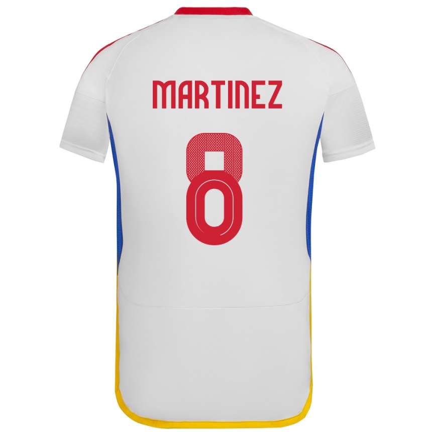 Herren Fußball Venezuela Bárbara Martínez #8 Weiß Auswärtstrikot Trikot 24-26 T-Shirt Luxemburg