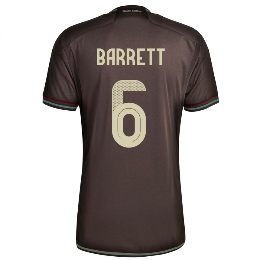 Herren Fußball Jamaika Ronaldo Barrett #6 Nachtbraun Auswärtstrikot Trikot 24-26 T-Shirt Luxemburg