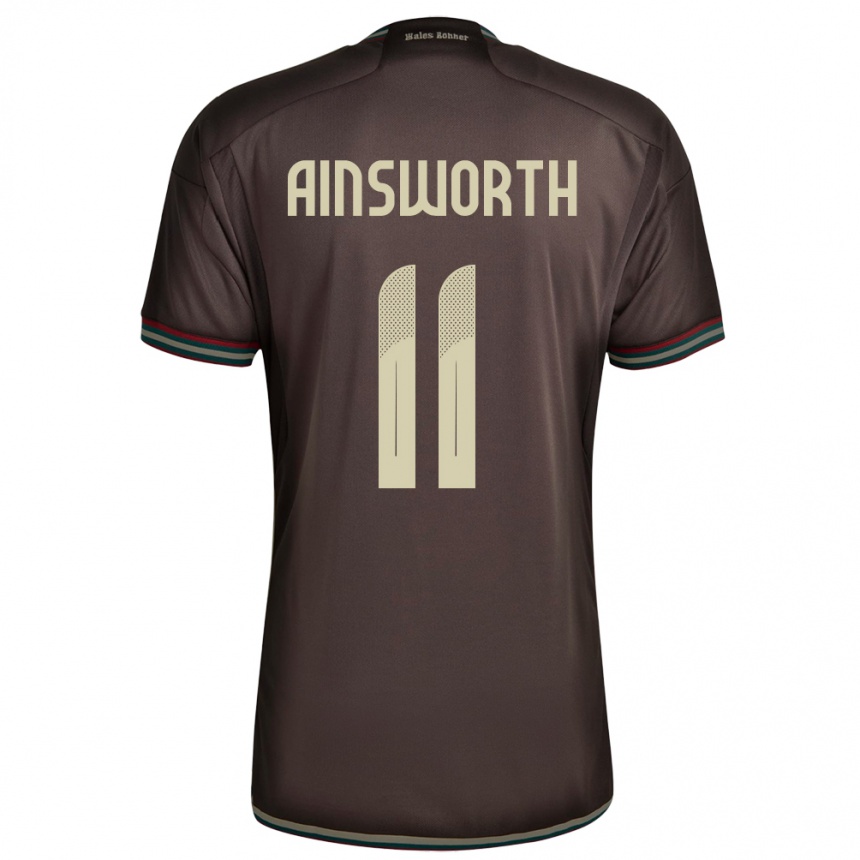 Herren Fußball Jamaika Christopher Ainsworth #11 Nachtbraun Auswärtstrikot Trikot 24-26 T-Shirt Luxemburg