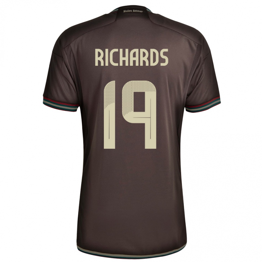 Herren Fußball Jamaika Davia Richards #19 Nachtbraun Auswärtstrikot Trikot 24-26 T-Shirt Luxemburg