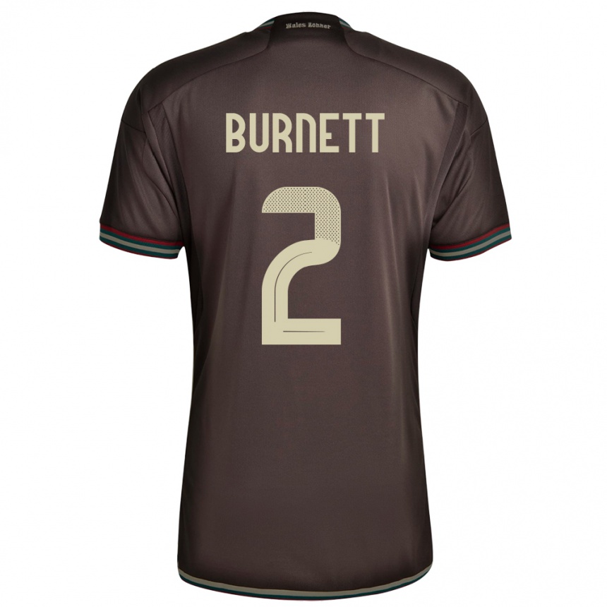 Herren Fußball Jamaika Theanna Burnett #2 Nachtbraun Auswärtstrikot Trikot 24-26 T-Shirt Luxemburg