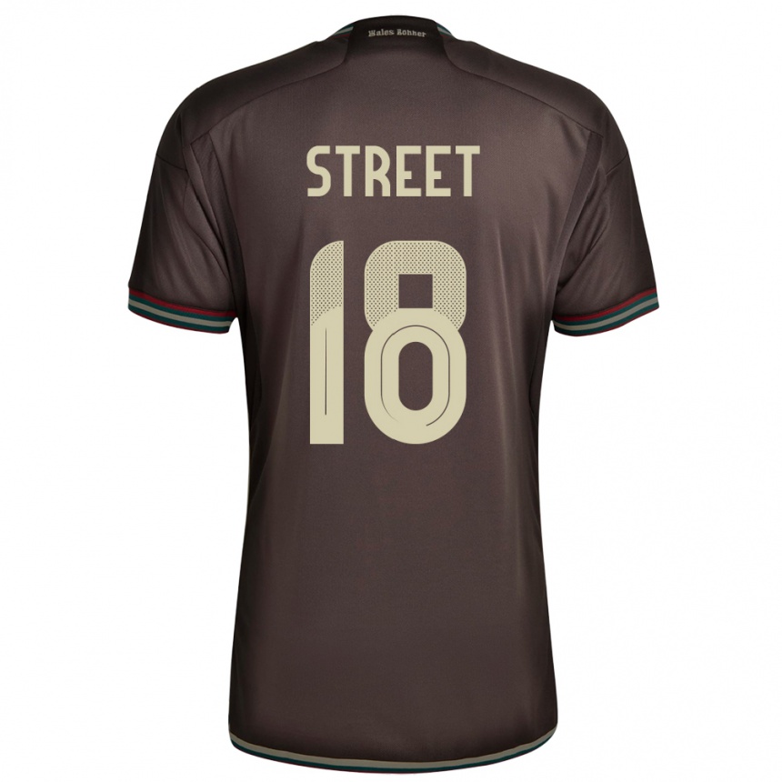 Herren Fußball Jamaika Sydnie Street #18 Nachtbraun Auswärtstrikot Trikot 24-26 T-Shirt Luxemburg