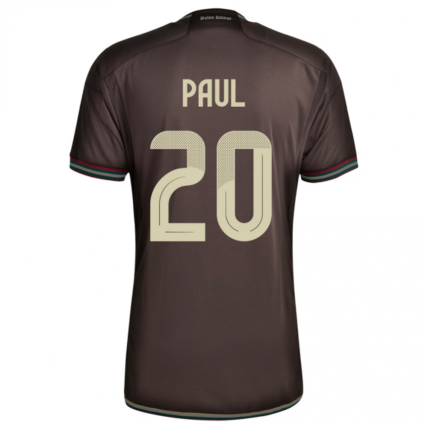 Herren Fußball Jamaika Lachante Paul #20 Nachtbraun Auswärtstrikot Trikot 24-26 T-Shirt Luxemburg