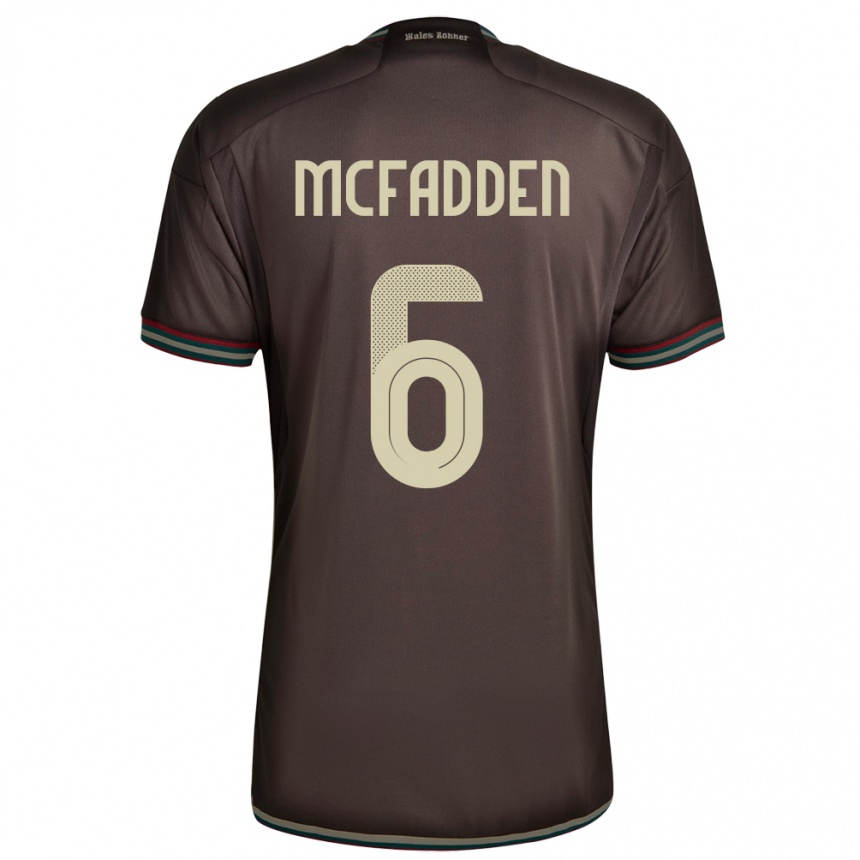 Herren Fußball Jamaika Logan Mcfadden #6 Nachtbraun Auswärtstrikot Trikot 24-26 T-Shirt Luxemburg