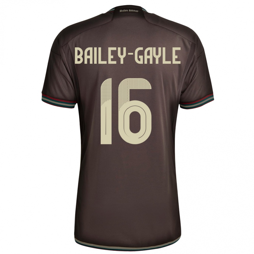 Herren Fußball Jamaika Paige Bailey-Gayle #16 Nachtbraun Auswärtstrikot Trikot 24-26 T-Shirt Luxemburg