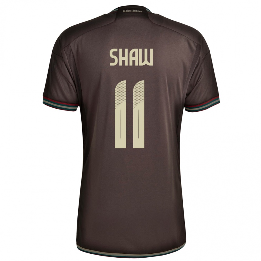 Herren Fußball Jamaika Khadija Shaw #11 Nachtbraun Auswärtstrikot Trikot 24-26 T-Shirt Luxemburg