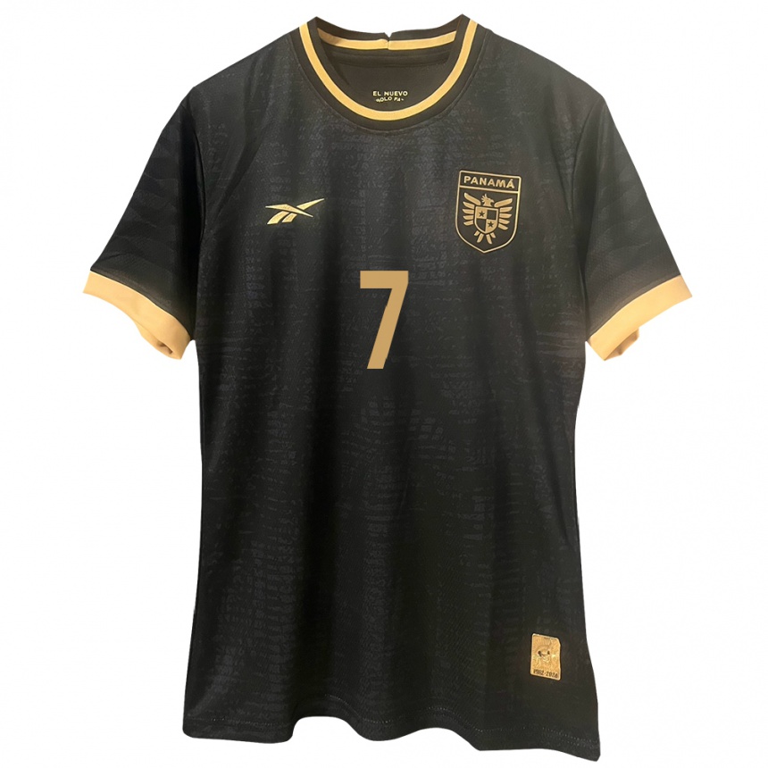 Herren Fußball Panama Sherline King #7 Schwarz Auswärtstrikot Trikot 24-26 T-Shirt Luxemburg