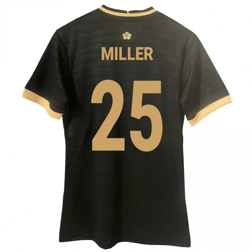 Herren Fußball Panama Roderick Miller #25 Schwarz Auswärtstrikot Trikot 24-26 T-Shirt Luxemburg