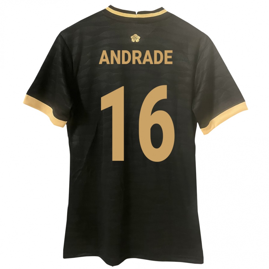 Herren Fußball Panama Andrés Andrade #16 Schwarz Auswärtstrikot Trikot 24-26 T-Shirt Luxemburg