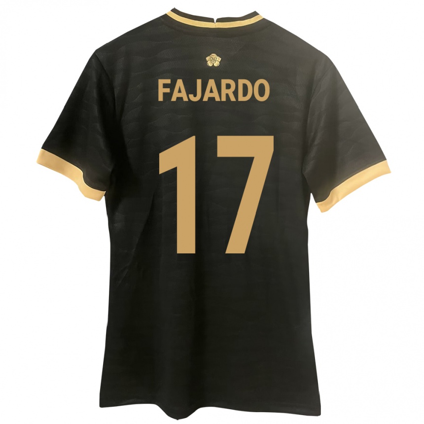 Herren Fußball Panama José Fajardo #17 Schwarz Auswärtstrikot Trikot 24-26 T-Shirt Luxemburg