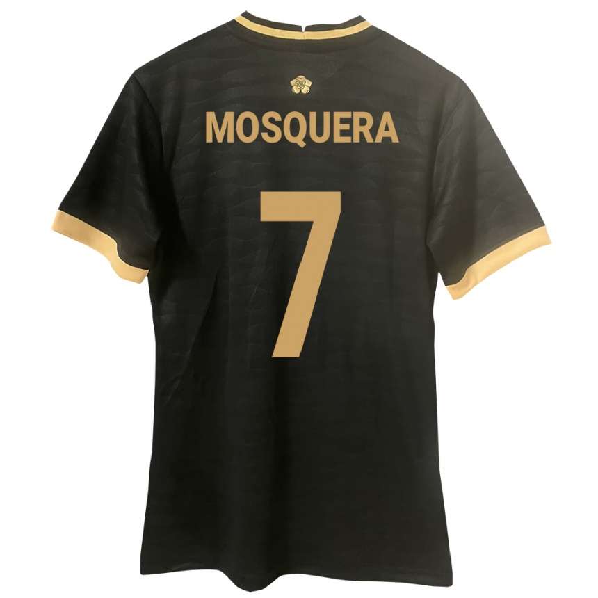 Herren Fußball Panama Rafael Mosquera #7 Schwarz Auswärtstrikot Trikot 24-26 T-Shirt Luxemburg