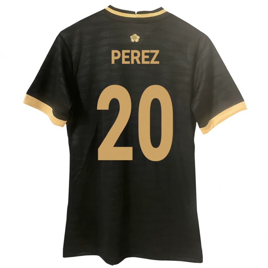 Herren Fußball Panama Blas Pérez #20 Schwarz Auswärtstrikot Trikot 24-26 T-Shirt Luxemburg