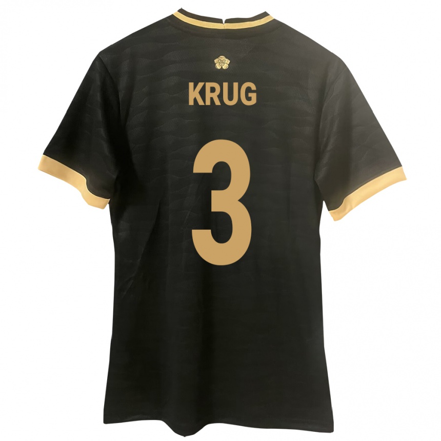 Herren Fußball Panama Martín Krug #3 Schwarz Auswärtstrikot Trikot 24-26 T-Shirt Luxemburg