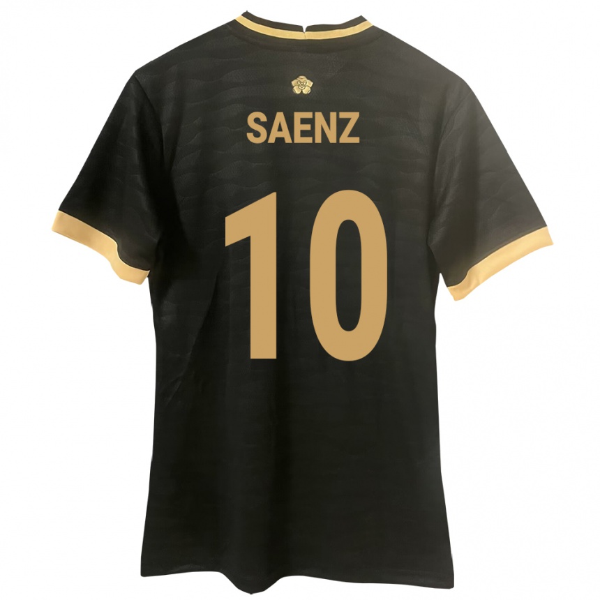 Herren Fußball Panama Gloria Sáenz #10 Schwarz Auswärtstrikot Trikot 24-26 T-Shirt Luxemburg