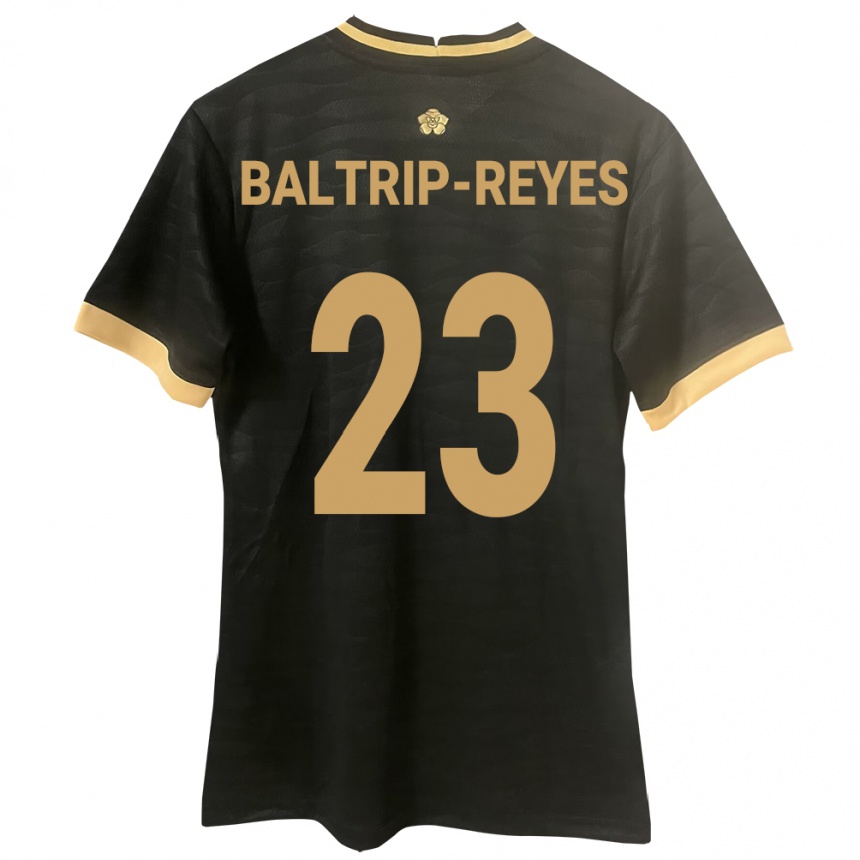 Herren Fußball Panama Carina Baltrip-Reyes #23 Schwarz Auswärtstrikot Trikot 24-26 T-Shirt Luxemburg