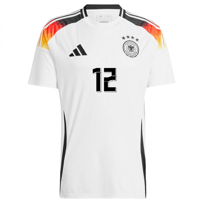 Damen Fußball Deutschland Mio Backhaus #12 Weiß Heimtrikot Trikot 24-26 T-Shirt Luxemburg