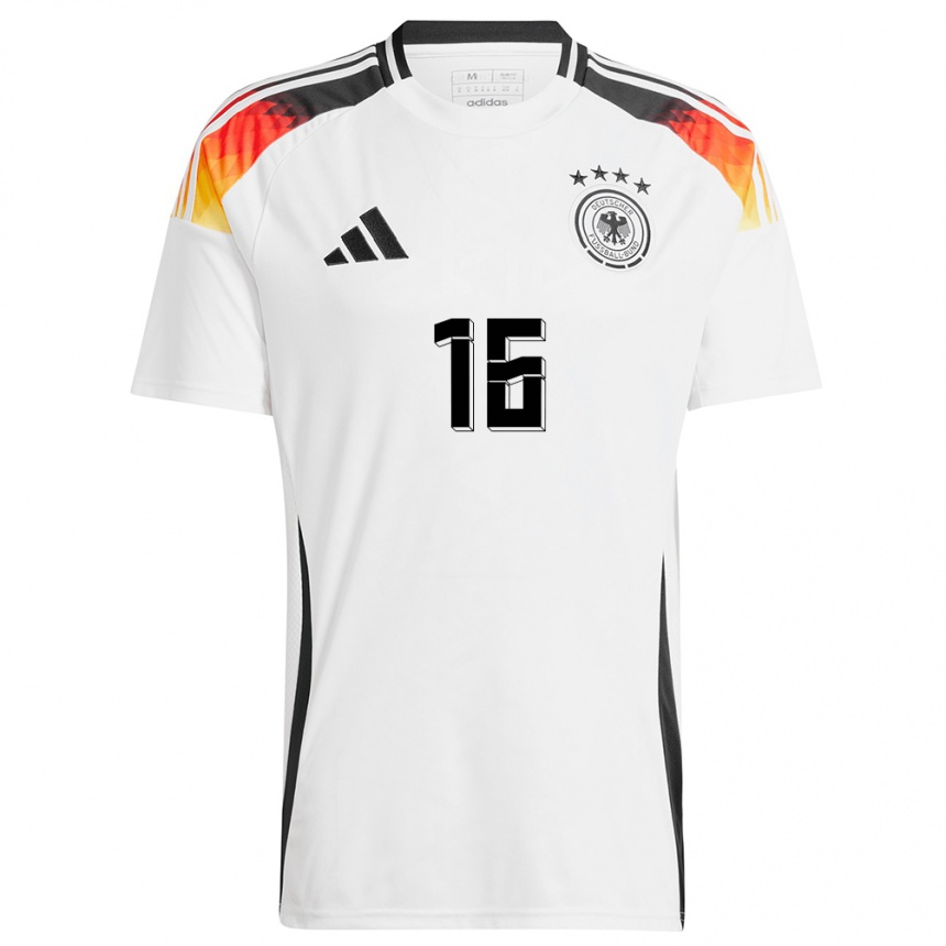 Damen Fußball Deutschland Tom Rothe #16 Weiß Heimtrikot Trikot 24-26 T-Shirt Luxemburg