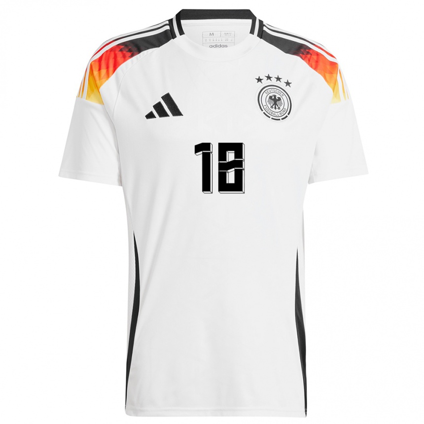 Damen Fußball Deutschland Melanie Leupolz #18 Weiß Heimtrikot Trikot 24-26 T-Shirt Luxemburg