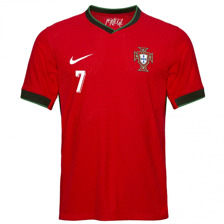 Damen Fußball Portugal Cristiano Ronaldo #7 Rot Heimtrikot Trikot 24-26 T-Shirt Luxemburg