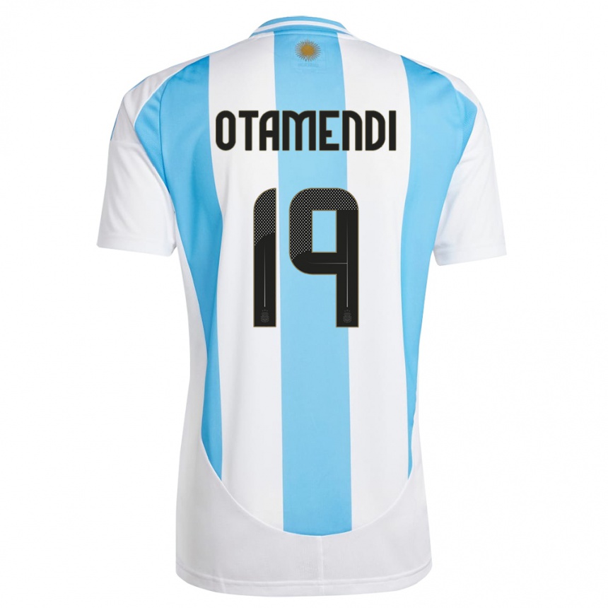 Damen Fußball Argentinien Nicolas Otamendi #19 Weiß Blau Heimtrikot Trikot 24-26 T-Shirt Luxemburg