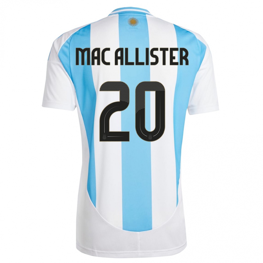 Damen Fußball Argentinien Alexis Mac Allister #20 Weiß Blau Heimtrikot Trikot 24-26 T-Shirt Luxemburg