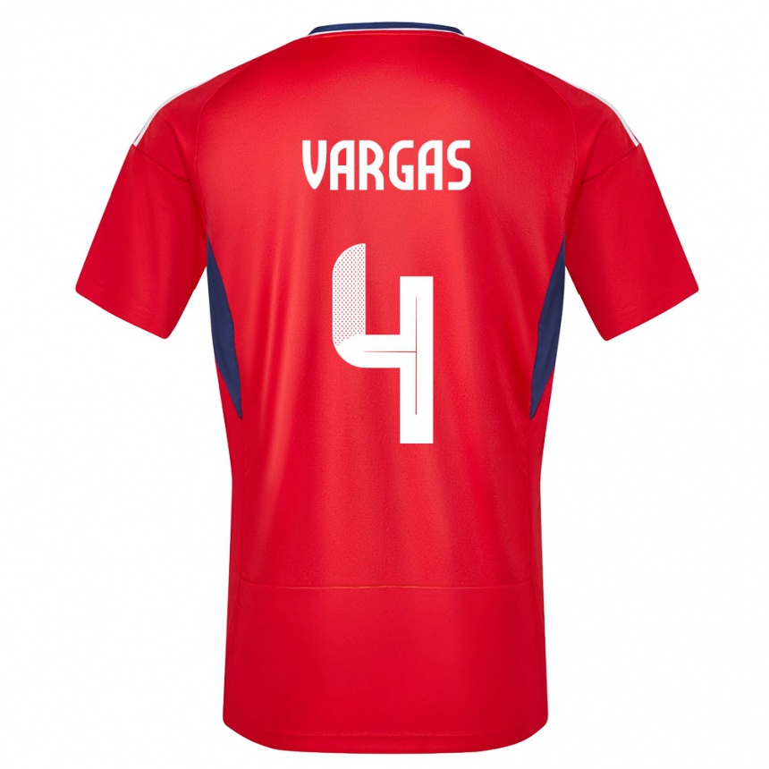 Damen Fußball Costa Rica Juan Pablo Vargas #4 Rot Heimtrikot Trikot 24-26 T-Shirt Luxemburg