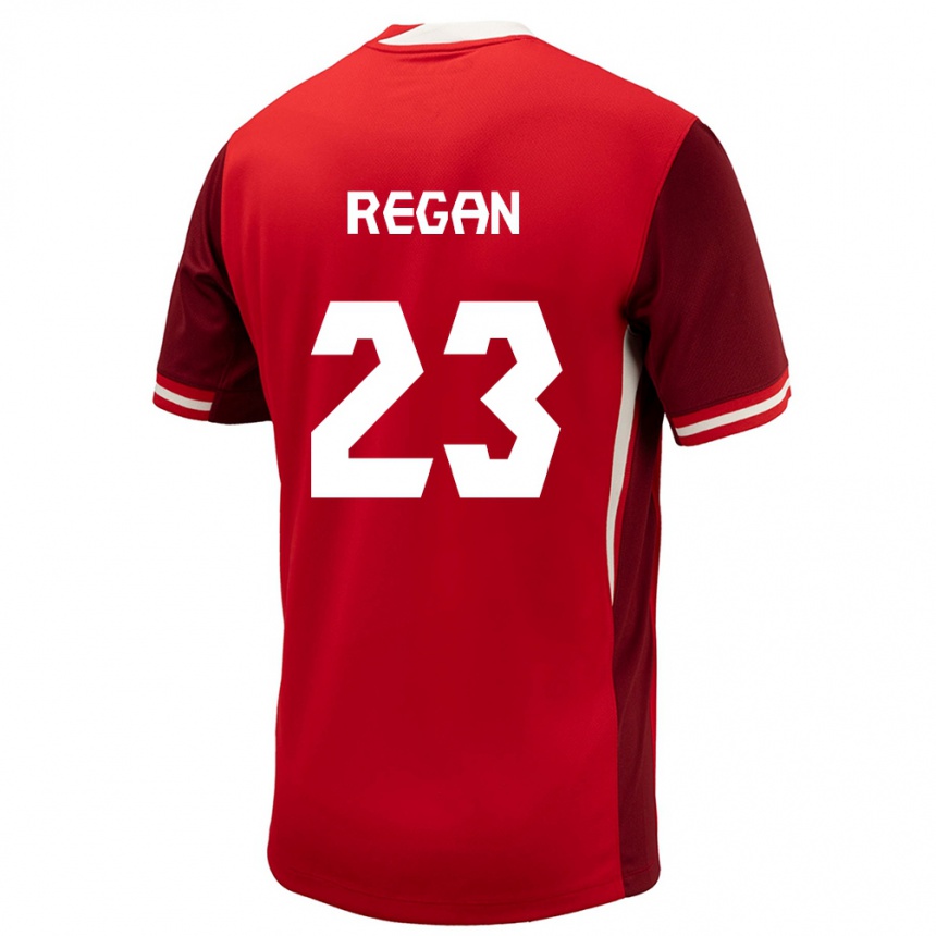 Damen Fußball Kanada Emma Regan #23 Rot Heimtrikot Trikot 24-26 T-Shirt Luxemburg