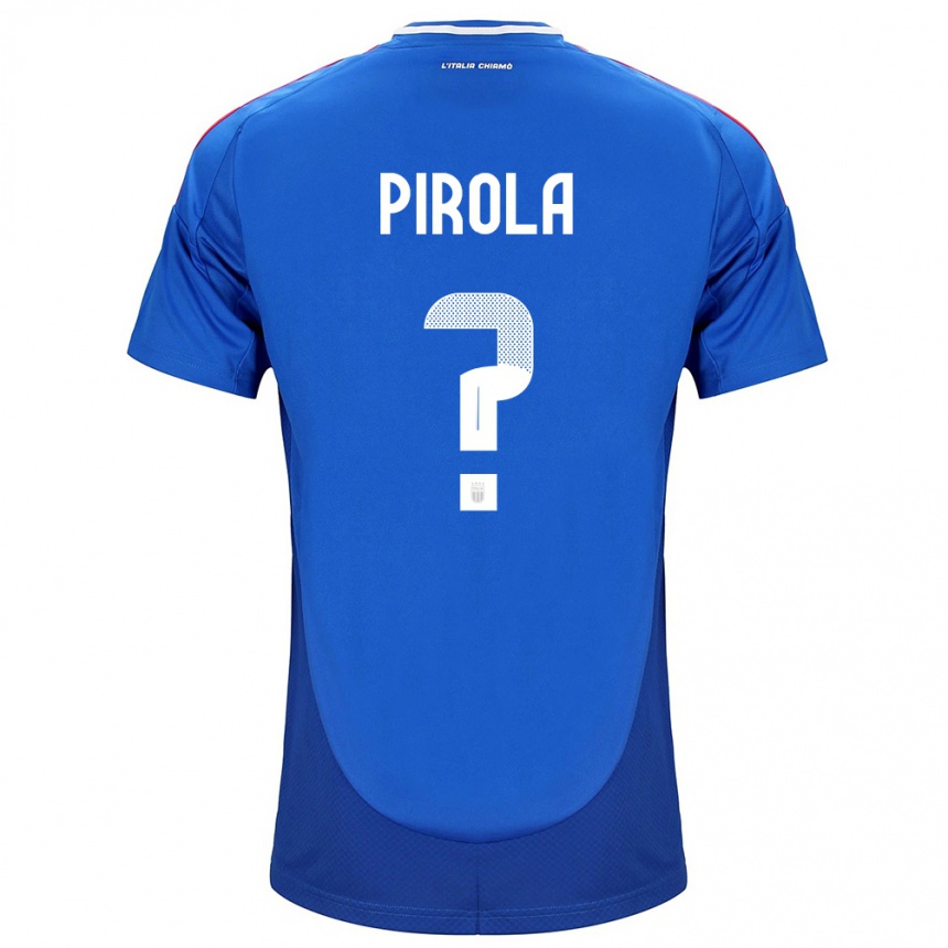 Damen Fußball Italien Lorenzo Pirola #0 Blau Heimtrikot Trikot 24-26 T-Shirt Luxemburg