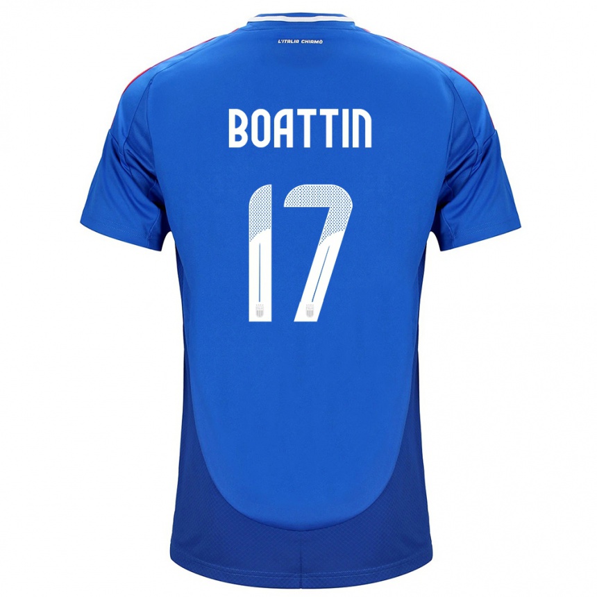 Damen Fußball Italien Lisa Boattin #17 Blau Heimtrikot Trikot 24-26 T-Shirt Luxemburg