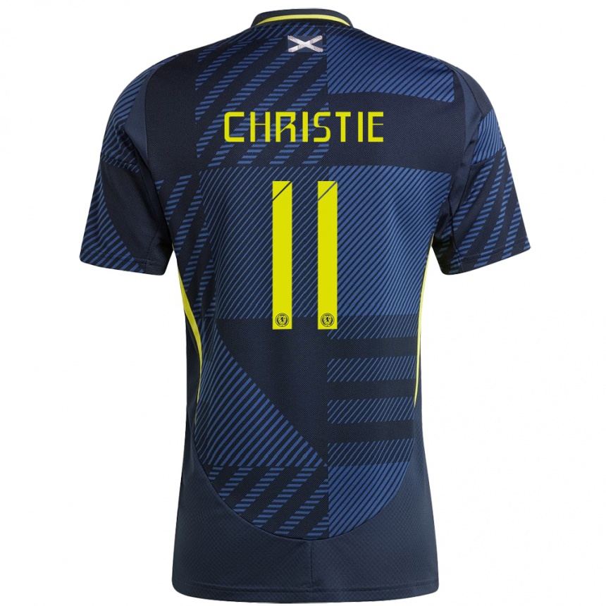 Damen Fußball Schottland Ryan Christie #11 Dunkelblau Heimtrikot Trikot 24-26 T-Shirt Luxemburg