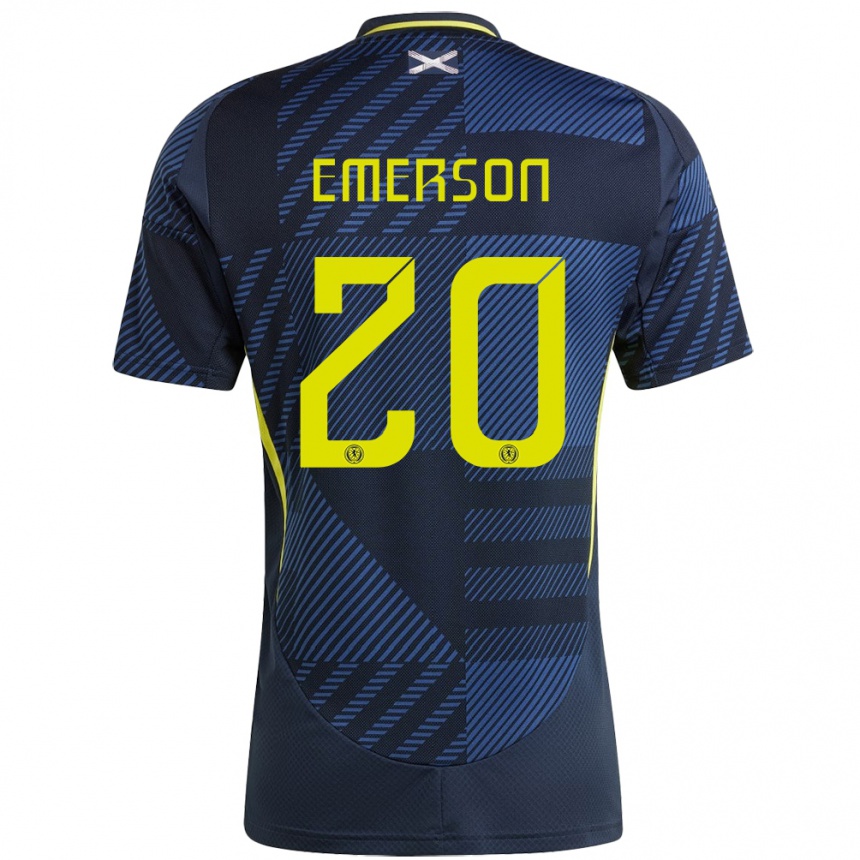 Damen Fußball Schottland Johnny Emerson #20 Dunkelblau Heimtrikot Trikot 24-26 T-Shirt Luxemburg