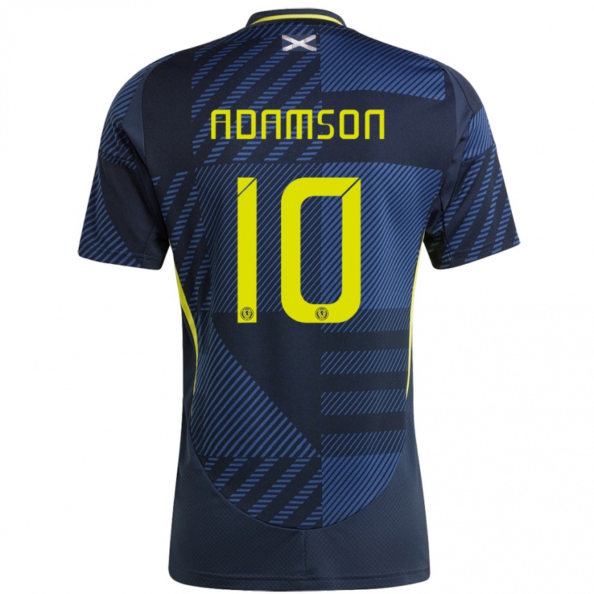 Damen Fußball Schottland Calum Adamson #10 Dunkelblau Heimtrikot Trikot 24-26 T-Shirt Luxemburg