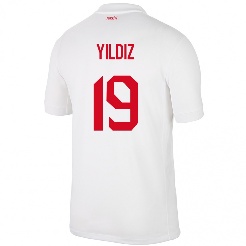 Damen Fußball Türkei Kenan Yıldız #19 Weiß Heimtrikot Trikot 24-26 T-Shirt Luxemburg