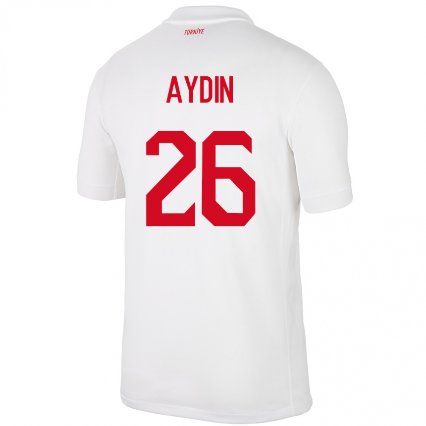 Damen Fußball Türkei Oğuz Aydın #26 Weiß Heimtrikot Trikot 24-26 T-Shirt Luxemburg