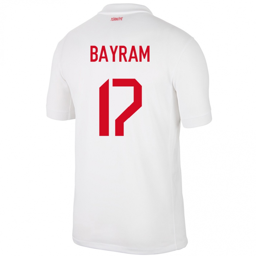 Damen Fußball Türkei Abdurrahman Bayram #17 Weiß Heimtrikot Trikot 24-26 T-Shirt Luxemburg