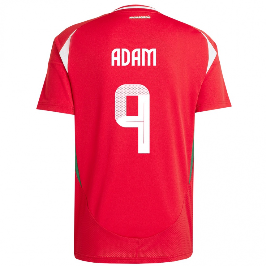 Damen Fußball Ungarn Martin Ádám #9 Rot Heimtrikot Trikot 24-26 T-Shirt Luxemburg