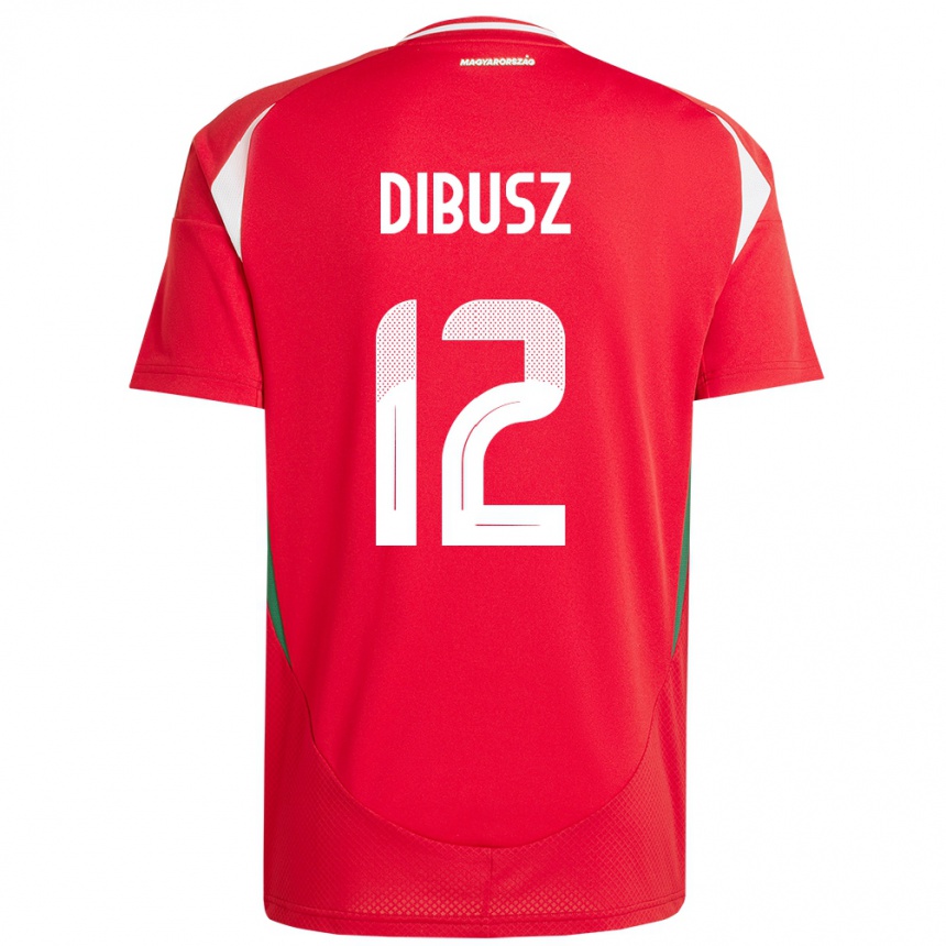 Damen Fußball Ungarn Dénes Dibusz #12 Rot Heimtrikot Trikot 24-26 T-Shirt Luxemburg