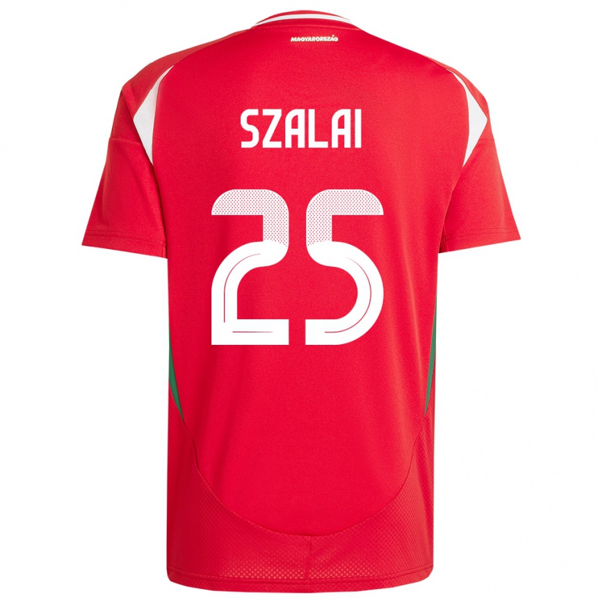 Damen Fußball Ungarn Gábor Szalai #25 Rot Heimtrikot Trikot 24-26 T-Shirt Luxemburg