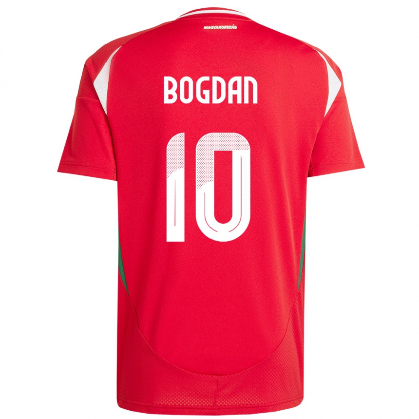 Damen Fußball Ungarn Hunor Bogdán #10 Rot Heimtrikot Trikot 24-26 T-Shirt Luxemburg