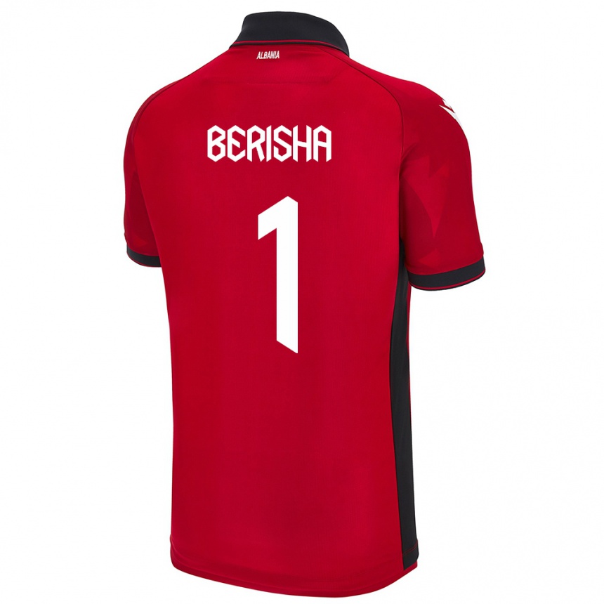 Damen Fußball Albanien Etrit Berisha #1 Rot Heimtrikot Trikot 24-26 T-Shirt Luxemburg
